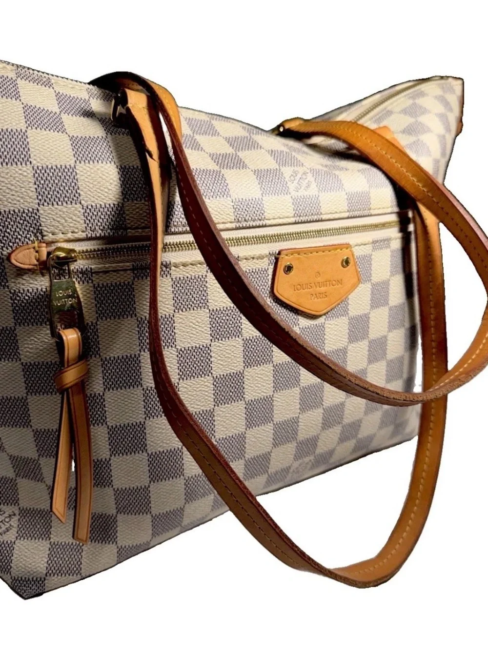 LOUIS VUITTON IENA Damier  Azur MM Tote Bag with zipper